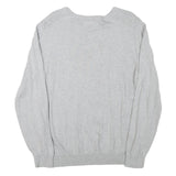 BEN SHERMAN Mens Grey Plain Cotton Blend Jumper Crew Neck Regular L