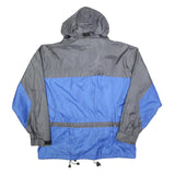 NOBLE SSIMO Mens Grey & Blue Outdoor Jacket M Polyester Blend Zip Hooded