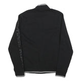 MICHAEL KORS Womens Black Bomber Jacket L Cotton Blend Plain Zip Stylish