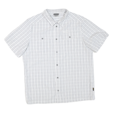 JACK WOLFSKIN Mens White & Grey Check Shirt L Breathable Lightweight Casual