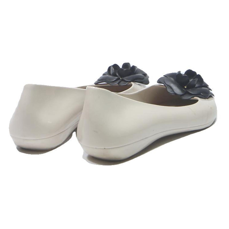 MELISSA Womens Ballet Flats Shoes Cream & Black Synthetic UK 4 Elegant