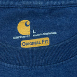 Carhartt Spellout T-Shirt - Large Blue Cotton