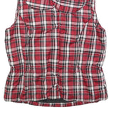CALVIN KLEIN JEANS Womens Red & White Checked Puffer Jacket M Polyester Zip