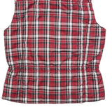 CALVIN KLEIN JEANS Womens Red & White Checked Puffer Jacket M Polyester Zip