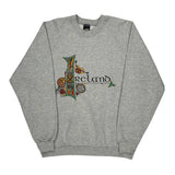 Ireland Screen Stars Graphic Sweatshirt - Large Gray Cotton Blend