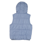 ATTRATTIVO Womens Blue Sleeveless Hooded Zip Jacket UK 10 Polyester Blend Puffer
