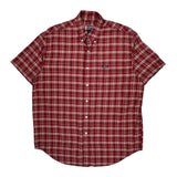 Chaps Ralph Lauren Checked Short Sleeve Shirt - Large Red Cotton