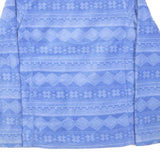 WOOLRICH Womens Blue Cotton Blend Zip Jacket XS Geometric Pattern Soft Warm