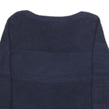 TOMMY HILFIGER Womens Navy Blue Patterned Jumper Crew Neck Basic Knit L Cotton