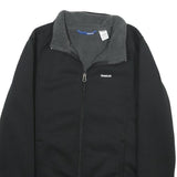REEBOK Mens Black Zip Fleece Jacket XS Polyester Casual Outdoor Activewear