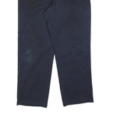 DICKIES Mens Cotton Blend Navy Regular Straight Trousers W38 L30 Workwear Casual