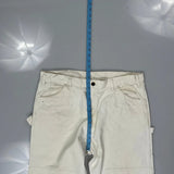 Dickies Double Knee Carpenter Trousers - 38W 32L White Cotton