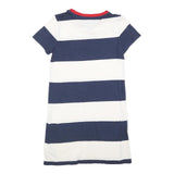 TOMMY HILFIGER Womens Blue & White Stripe Day Jersey Short Sleeve XS Dress