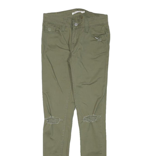 LEVI'S Womens Cotton Blend Green Slim Skinny Trousers W25 L29 Casual Stretch