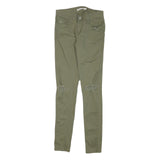 LEVI'S Womens Cotton Blend Green Slim Skinny Trousers W25 L29 Casual Stretch
