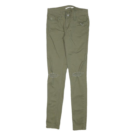 LEVI'S Womens Cotton Blend Green Slim Skinny Trousers W25 L29 Casual Stretch