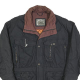 ALDO COLITTI Mens Black Brown Zip Jacket L Polyester Blend Casual Outdoor