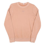 REEBOK Womens Beige XS Crew Neck Cotton Sweatshirt Embroidered Logo Casual