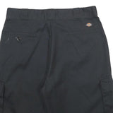 DICKIES Mens Black Cargo Shorts L W34 Workwear Polyester Blend Loose Fit