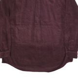 EDDIE BAUER Mens Maroon Plain Cotton Blend Shirt XL Casual Button-Up