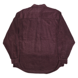 EDDIE BAUER Mens Maroon Plain Cotton Blend Shirt XL Casual Button-Up