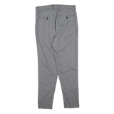 SONNY BONO Womens Cotton Blend Grey Slim Tapered Trousers W30 L28 Formal