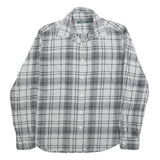 LAUREN RALPH LAUREN Womens Grey Check Shirt L Casual Cotton Blend Long Sleeve