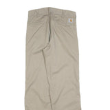 CARHARTT Mens Relaxed Beige Cotton Blend Trousers W28 L32 Zip Casual Workwear
