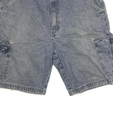 WRANGLER Mens Cotton Blue Cargo Shorts L W36 Casual Utility Faded Denim