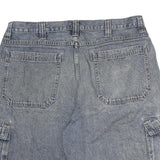 WRANGLER Mens Cotton Blue Cargo Shorts L W36 Casual Utility Faded Denim