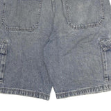 WRANGLER Mens Cotton Blue Cargo Shorts L W36 Casual Utility Faded Denim