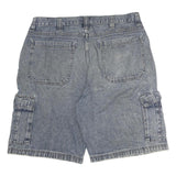 WRANGLER Mens Cotton Blue Cargo Shorts L W36 Casual Utility Faded Denim
