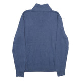 POLO RALPH LAUREN Mens Blue Pullover Plain Half Button Crew Neck Regular L