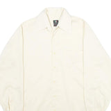 Mens White Plain Polyester Blend Long Sleeve Shirt S Classic Formal Button Down