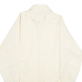 Mens White Plain Polyester Blend Long Sleeve Shirt S Classic Formal Button Down