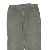 CARHARTT Mens Cotton Blend Regular Green Workwear Trousers W40 L30 Durable Zip