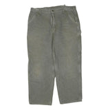 CARHARTT Mens Cotton Blend Regular Green Workwear Trousers W40 L30 Durable Zip