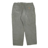 CARHARTT Mens Cotton Blend Regular Green Workwear Trousers W40 L30 Durable Zip