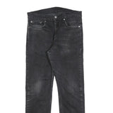 LEVI'S 502 Mens Slim Black Denim Raw Jeans W32 L29 Skinny Zip Closure