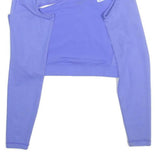 NIKE Womens Blue Sports Top Long Sleeve Crew Neck Cut-Out M Activewear