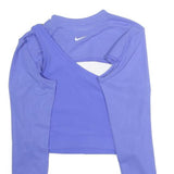 NIKE Womens Blue Sports Top Long Sleeve Crew Neck Cut-Out M Activewear