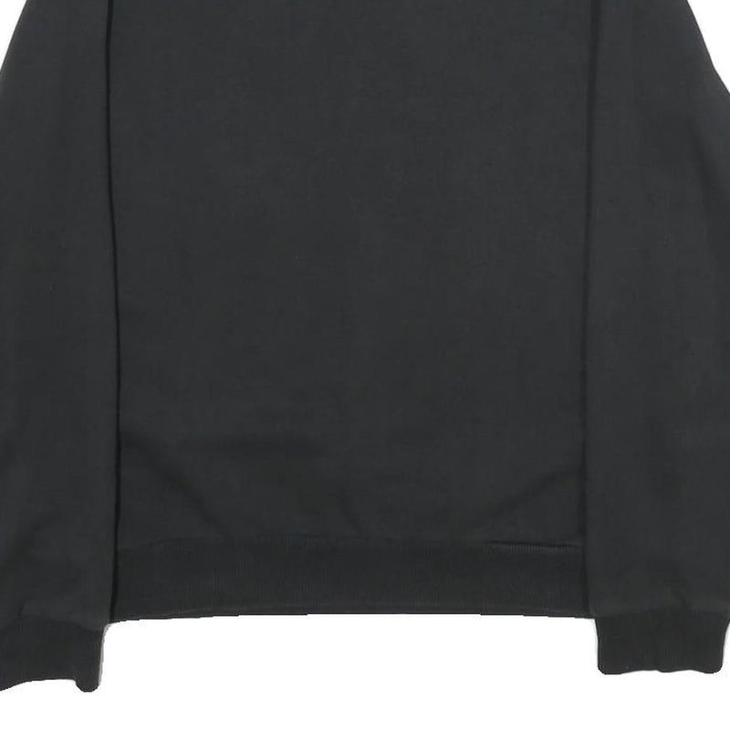 ADIDAS Womens Black Cotton Crew Neck Sweatshirt UK 12 Classic Logo Pullover