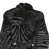 BARONIA Womens Black Polyester Blend Button Jacket M Textured Faux Fur