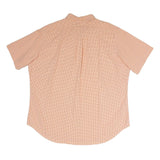 RALPH LAUREN Mens Orange & White Check Shirt XL Cotton Blend Button Down Short