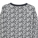 TED BAKER Womens Black & White Floral Print Crew Neck M Cotton Blend Sweatshirt