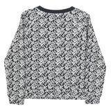 TED BAKER Womens Black & White Floral Print Crew Neck M Cotton Blend Sweatshirt