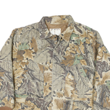 WALLS Mens Beige & Brown Camo Outdoor Jacket XL Cotton Blend Zip