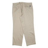 DOCKERS Mens Cotton Blend Beige Regular Fit Straight Leg Trousers W36 L30 Casual