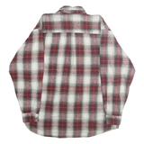 FIELD & STREAM Mens Red & White Plaid Shirt M Cotton Long Sleeve Casual Button