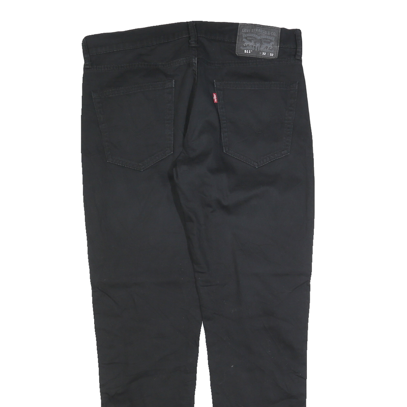 LEVI'S Mens Black Slim Straight Cotton Blend Trousers W32 L29 Stylish